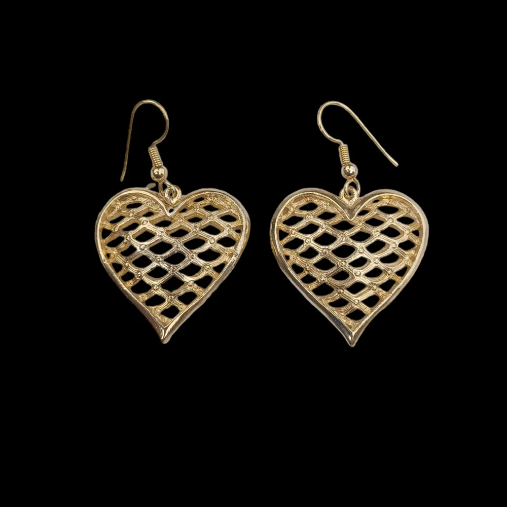 Gold Heart Earrings - Picture 8 of 10
